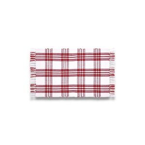 My Texas House Red Plaid Fringe Layering Rug 24x38 Indoor Outdoor